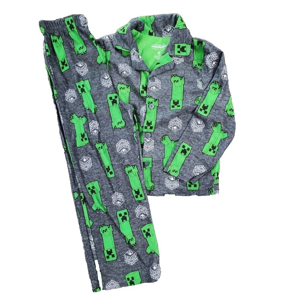 Minecraft Button Up Pajama Set‎ Boys Size 6